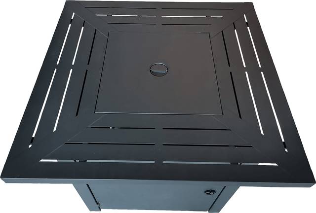 Outdoor Dighton Black Gas Fire Pit - Thumbnail - Image 12