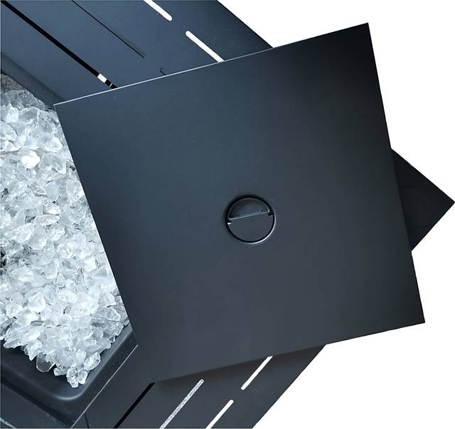 Outdoor Dighton Black Gas Fire Pit - Thumbnail - Image 14