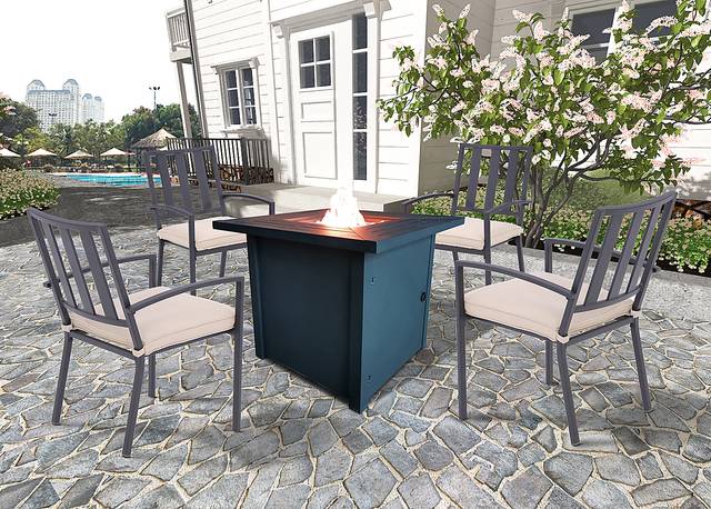 Outdoor Dighton Black Gas Fire Pit - Thumbnail - Image 4