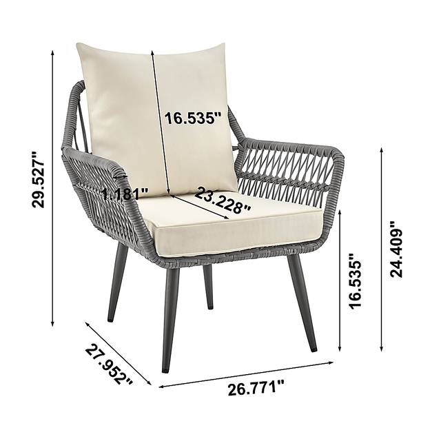 Outdoor Duffieldy Cream 4 Pc Conversation Set - Thumbnail - Image 4