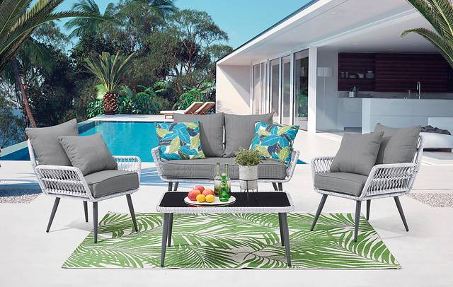 Outdoor Duffieldy Gray 4 Pc Conversation Set - Thumbnail - Image 2
