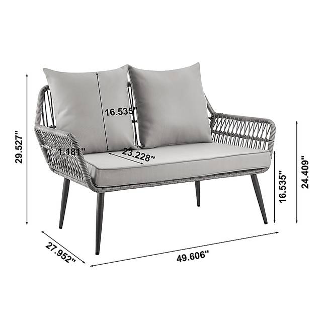 Outdoor Duffieldy Gray 4 Pc Conversation Set - Thumbnail - Image 3