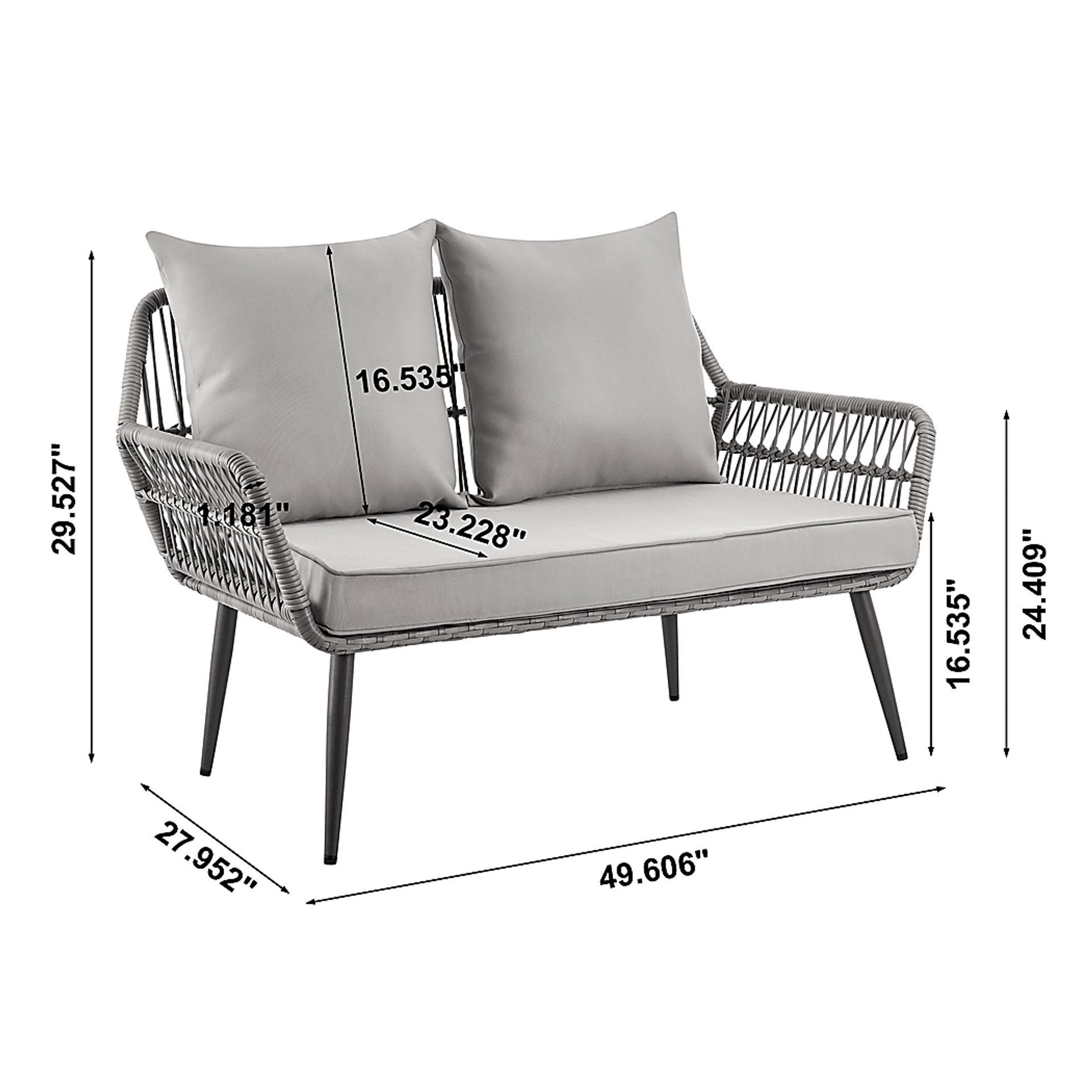 Outdoor Duffieldy Gray 4 Pc Conversation Set - Image 3