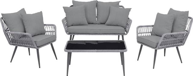 Outdoor Duffieldy Gray 4 Pc Conversation Set - Thumbnail - Image 1