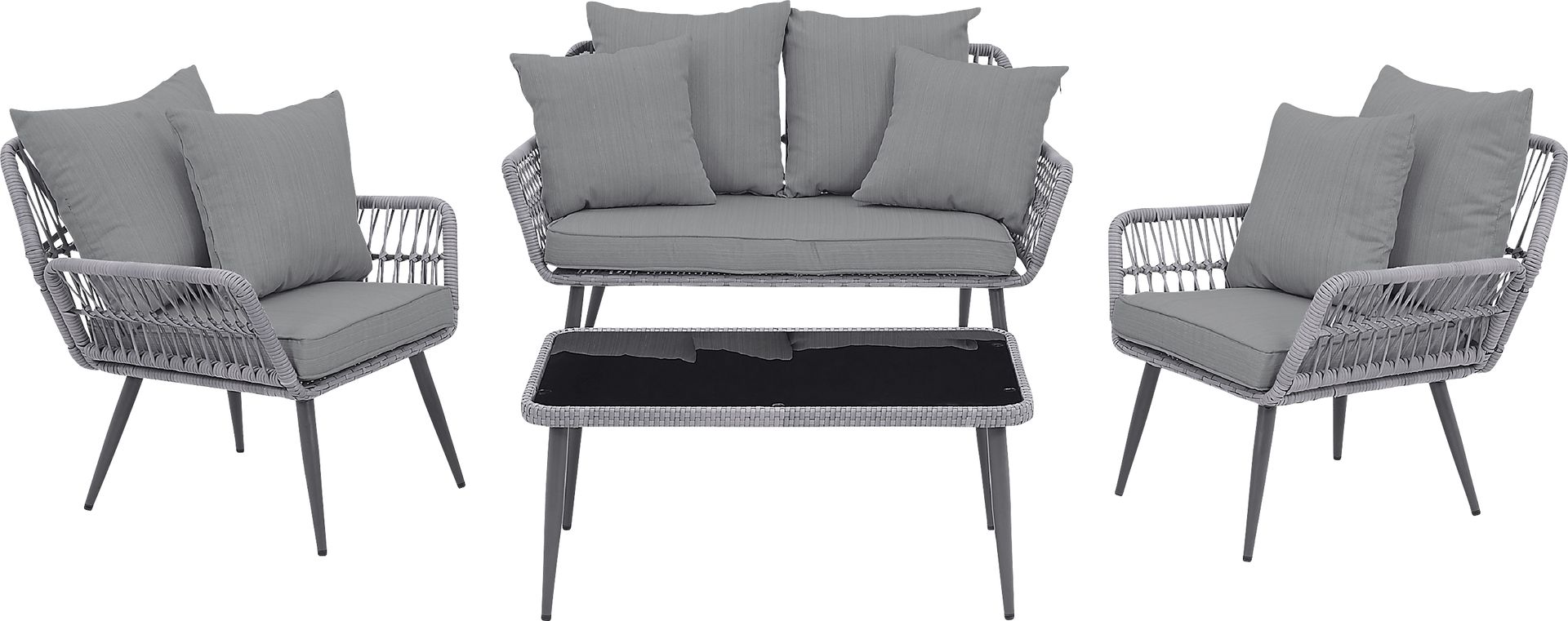 Outdoor Duffieldy Gray 4 Pc Conversation Set - Image 1