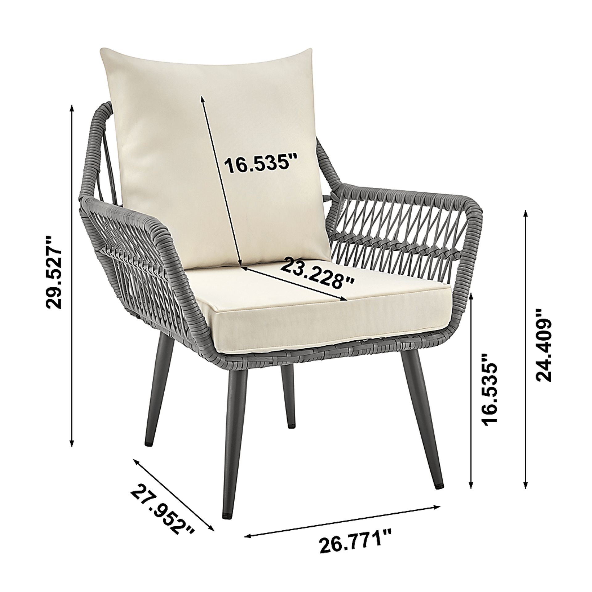 Outdoor Eashley Cream 4 Pc Conversation Set - Image 4