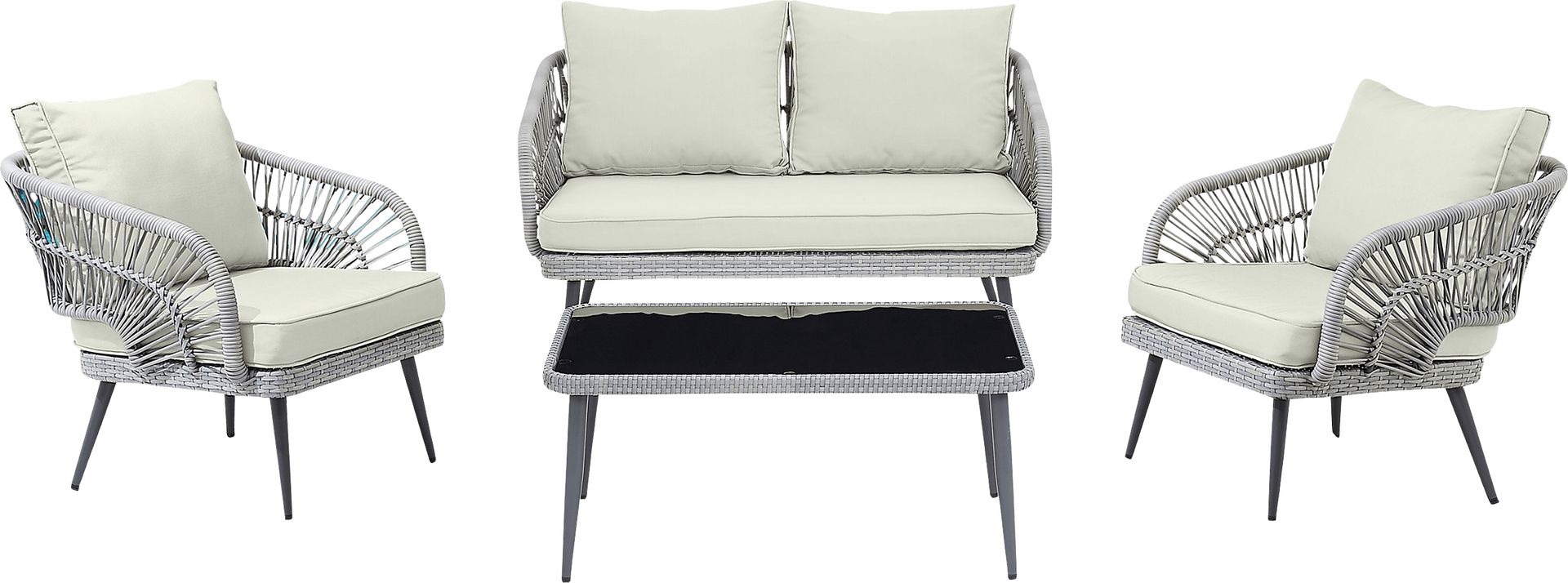 Outdoor Eashley Cream 4 Pc Conversation Set - Image 1