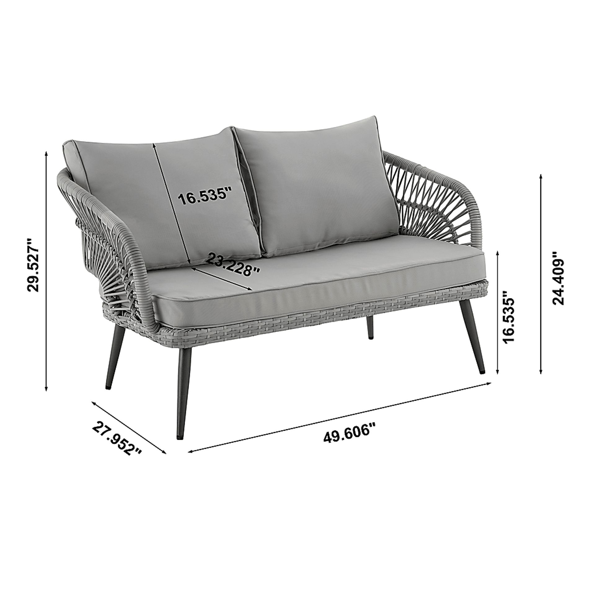 Outdoor Eashley Gray 4 Pc Conversation Set - Image 3