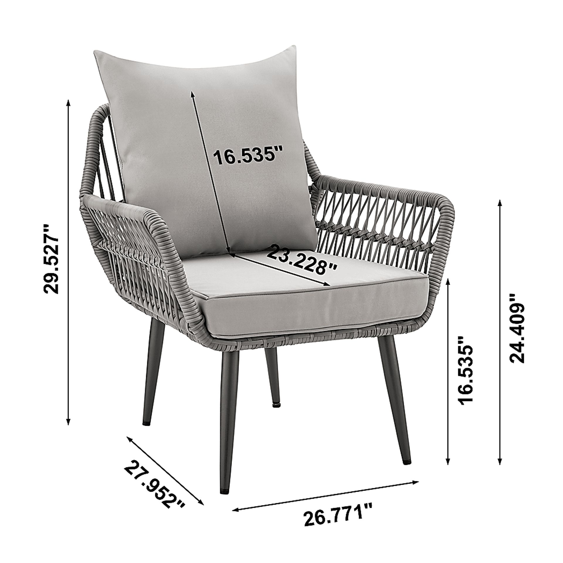 Outdoor Eashley Gray 4 Pc Conversation Set - Image 4