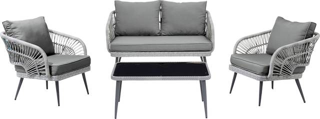 Outdoor Eashley Gray 4 Pc Conversation Set - Thumbnail - Image 1