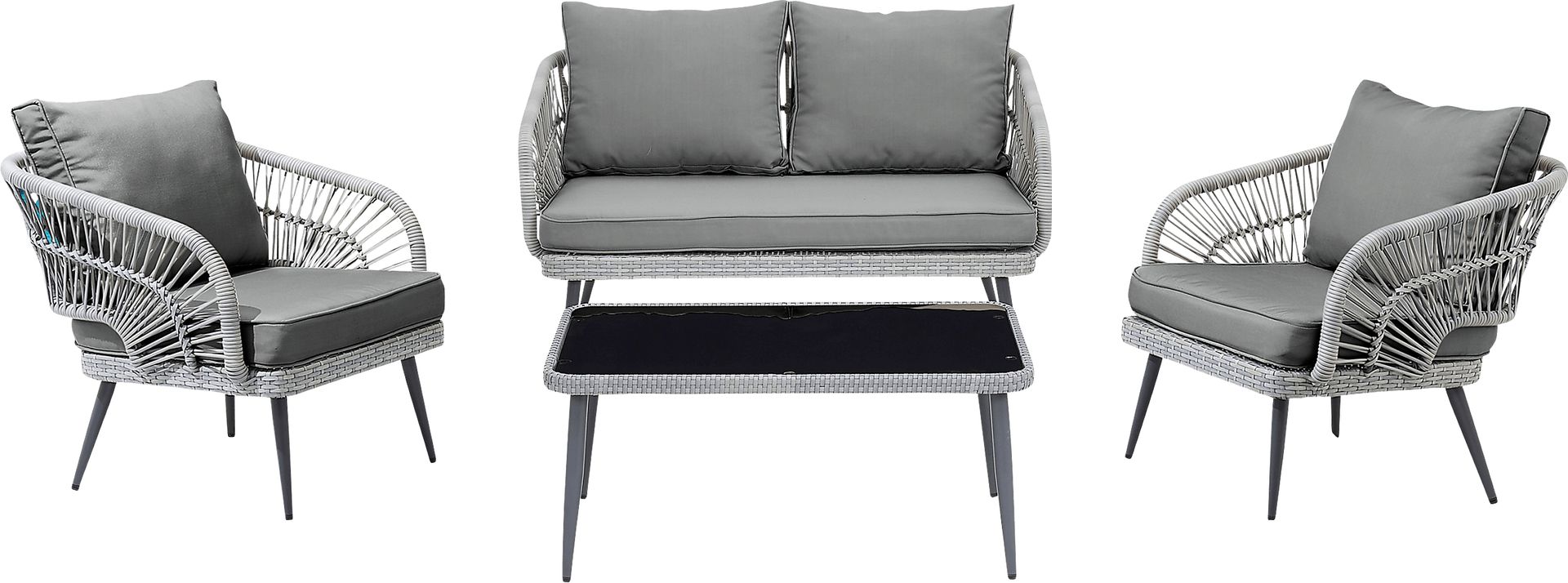 Outdoor Eashley Gray 4 Pc Conversation Set - Image 1