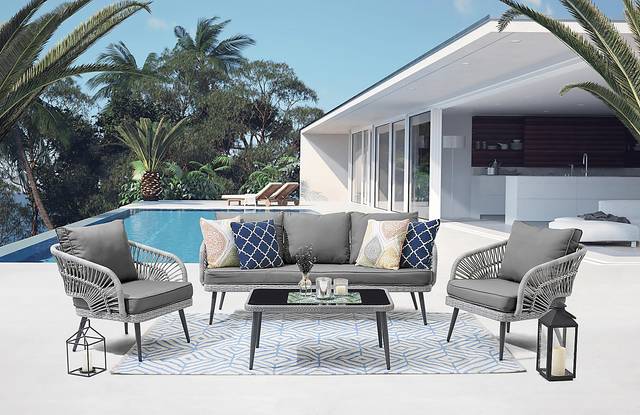 Outdoor Eashley Gray 4 Pc Conversation Set - Thumbnail - Image 2