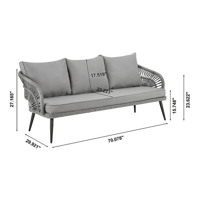 Outdoor Eashley Gray 4 Pc Conversation Set - Thumbnail - Image 3