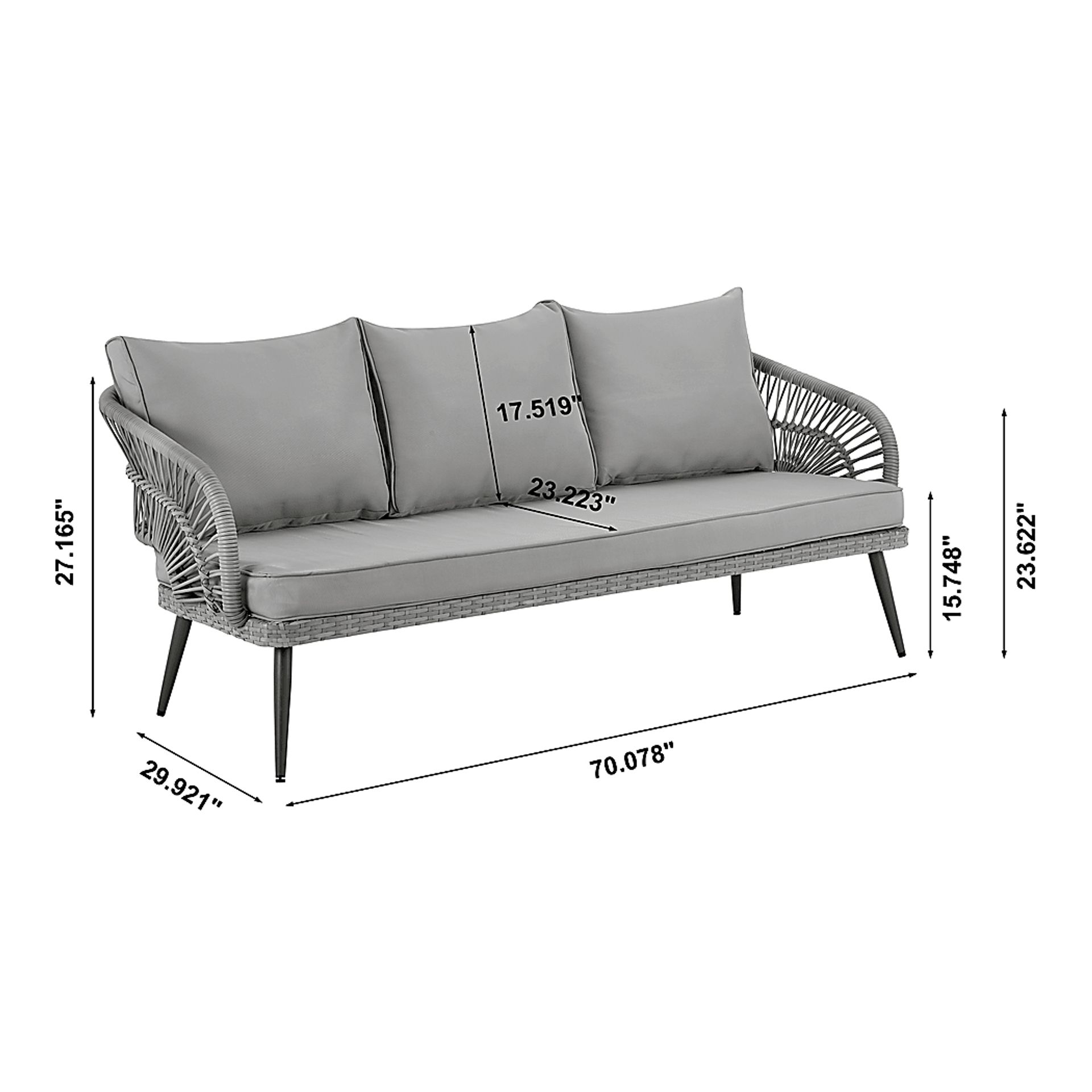 Outdoor Eashley Gray 4 Pc Conversation Set - Image 3