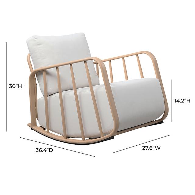 Outdoor Ebinwood Beige Rocking Chair - Thumbnail - Image 6