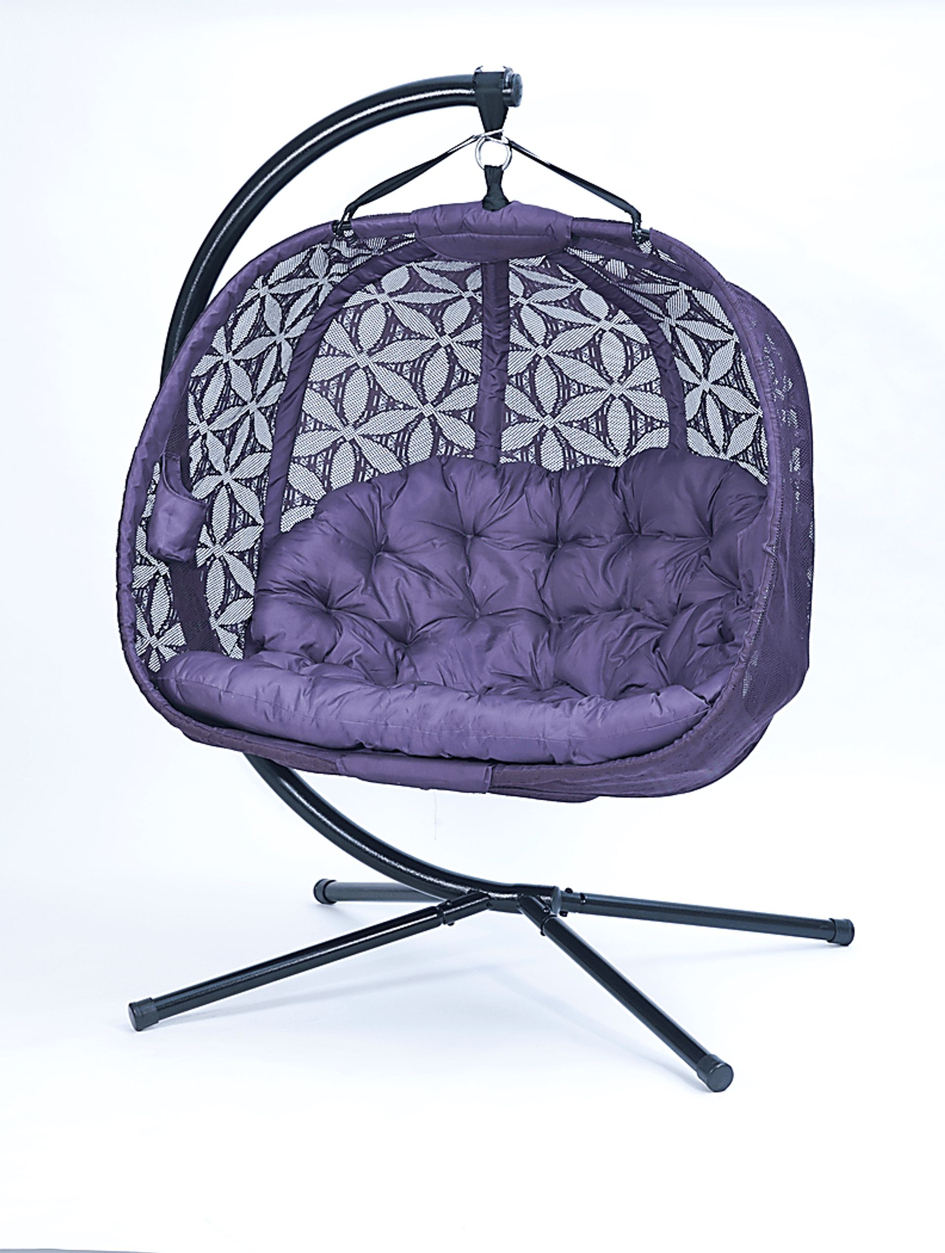 Outdoor Edbrooke Purple Hanging Loveseat - Image 2