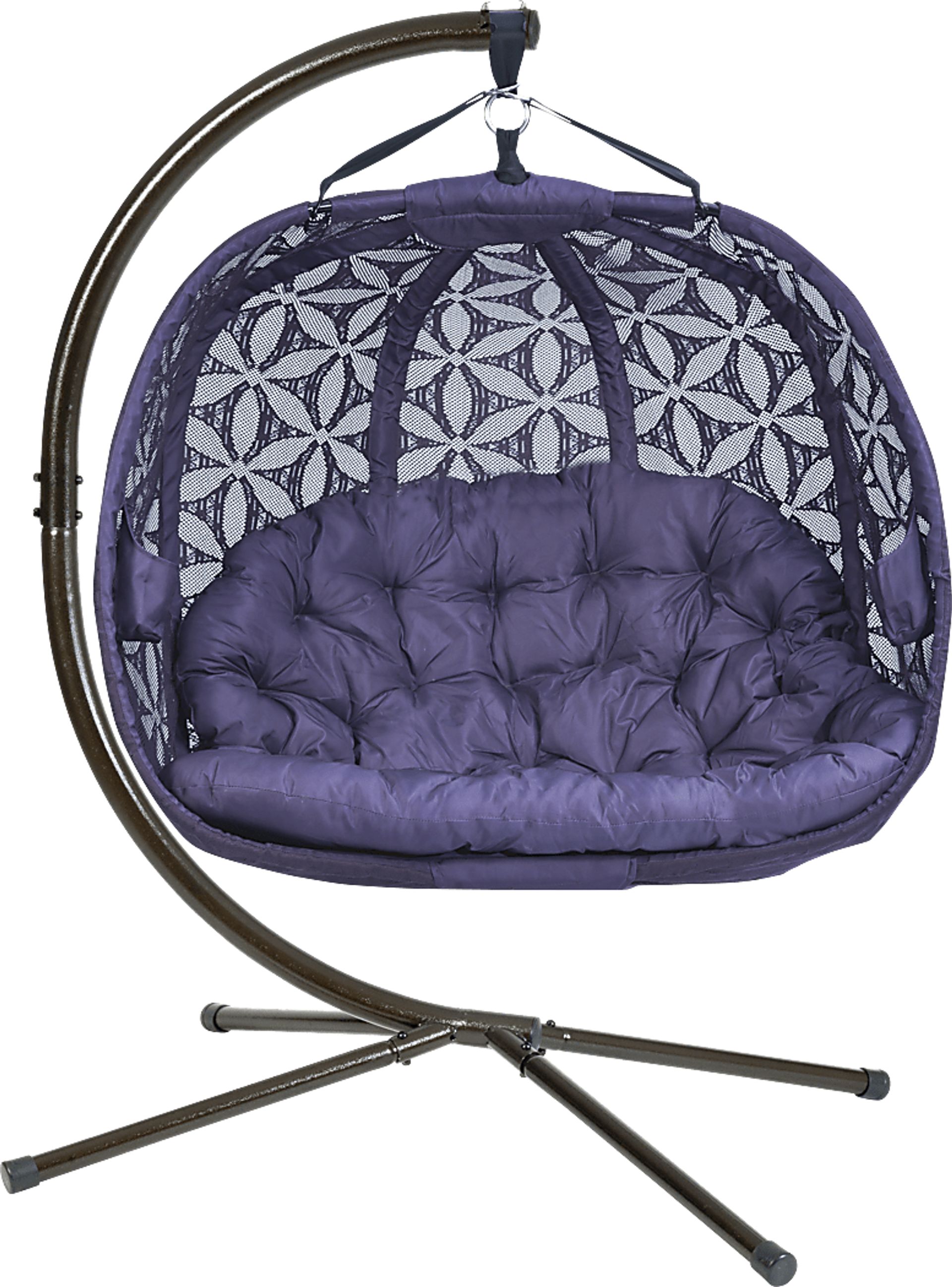 Outdoor Edbrooke Purple Hanging Loveseat - Image 1