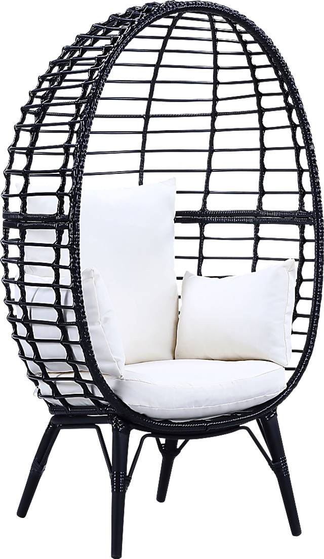 Outdoor Elonanor Black Egg Chair - Thumbnail - Image 1