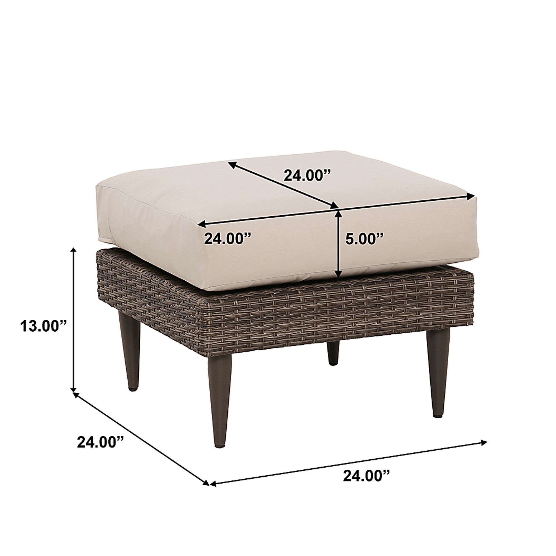Outdoor Enelos Brown Ottoman - Image 9