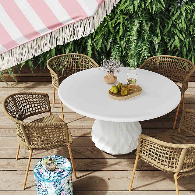 Outdoor Epting Brown Dining Chair - Thumbnail - Image 2