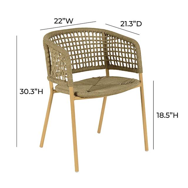 Outdoor Epting Brown Dining Chair - Thumbnail - Image 6