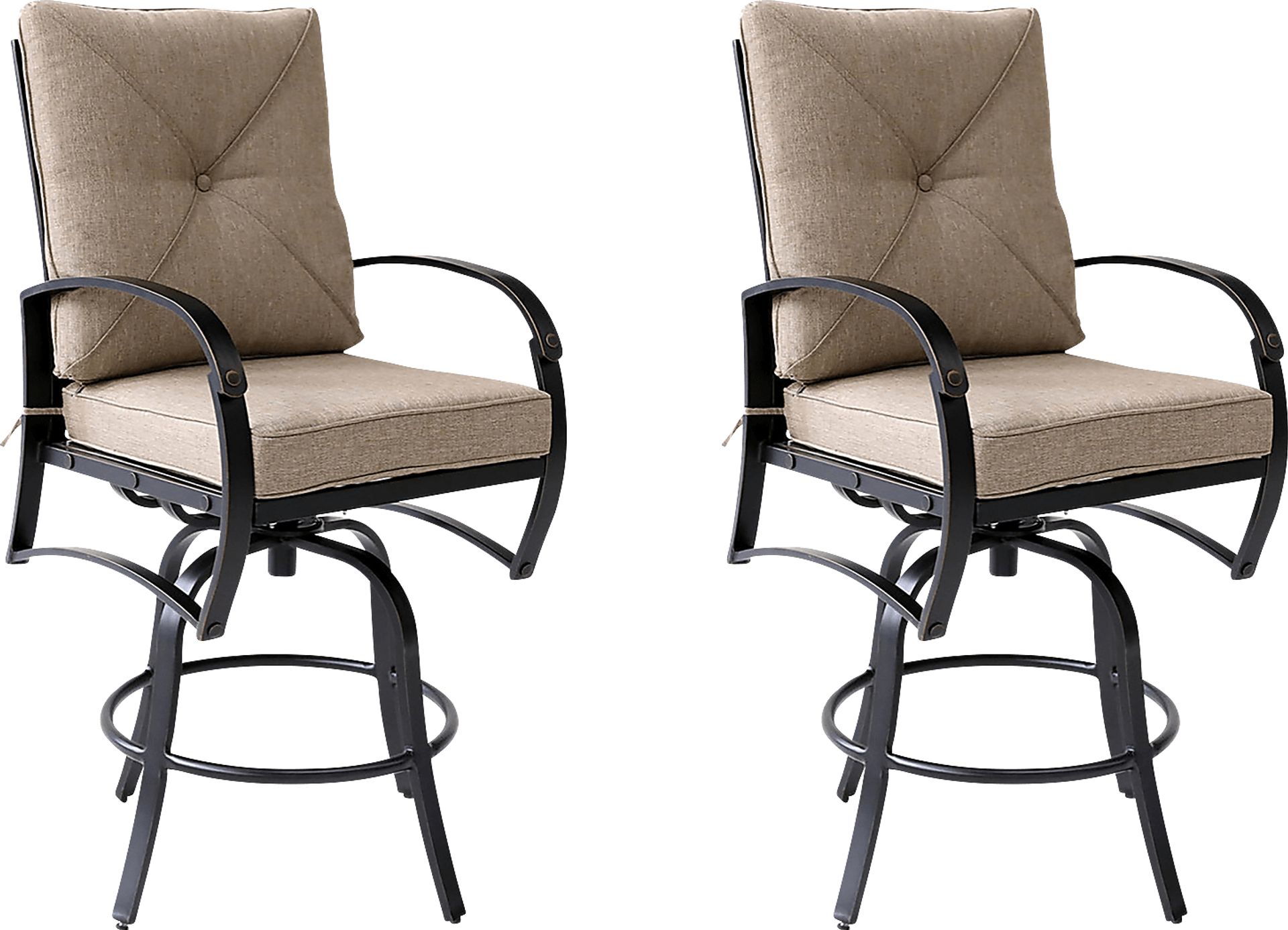 Outdoor Esmerie Beige Barstool, Set of 2 - Image 1