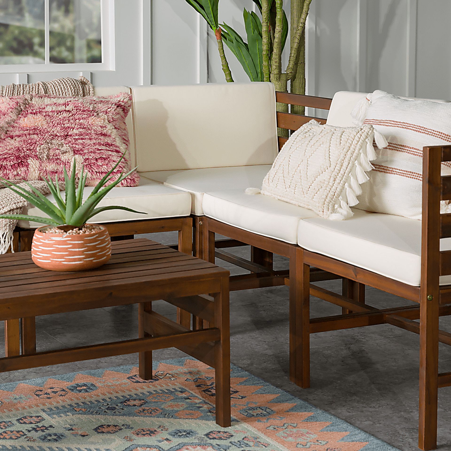 Outdoor Evernon II Cream 7 Piece Sectional Set - Image 2