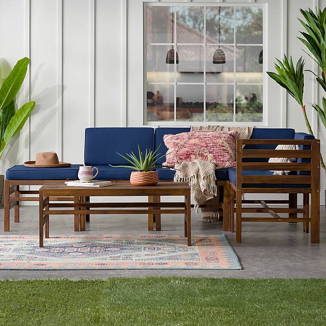 Outdoor Evernon II Navy 6 Piece Sectional Set - Thumbnail - Image 4
