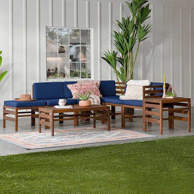 Outdoor Evernon II Navy 8 Piece Sectional Set - Thumbnail - Image 3