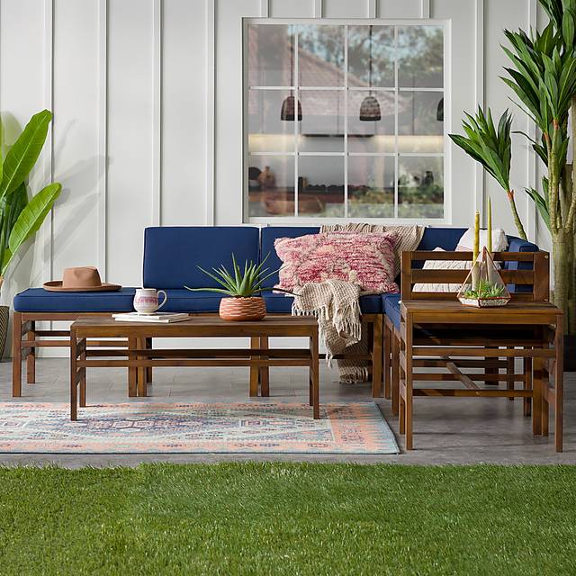 Outdoor Evernon II Navy 8 Piece Sectional Set - Thumbnail - Image 4