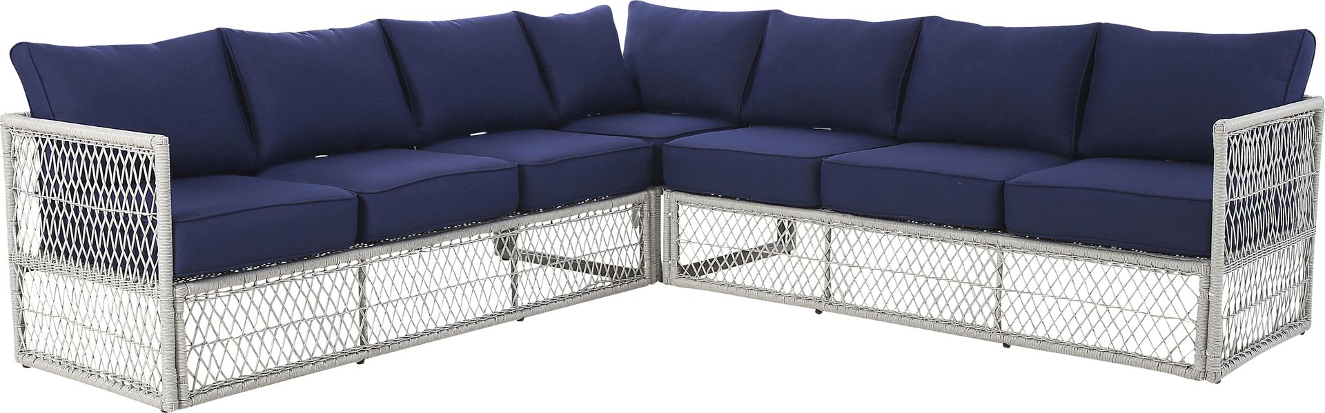 Fallowbrook II Blue Outdoor Sectional - Image 1