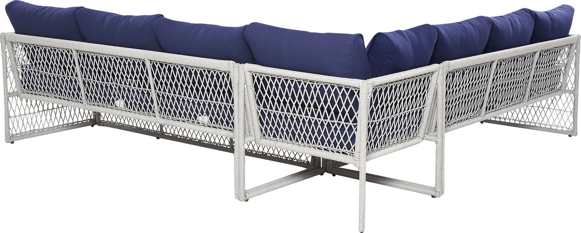 Fallowbrook III Blue Outdoor Sectional - Image 4