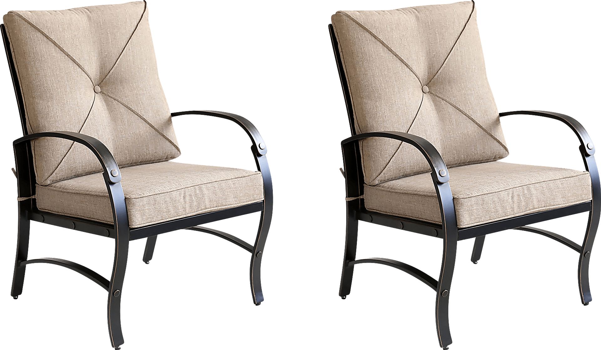 Outdoor Fanchon Beige Side Chair, Set of 2 - Image 1