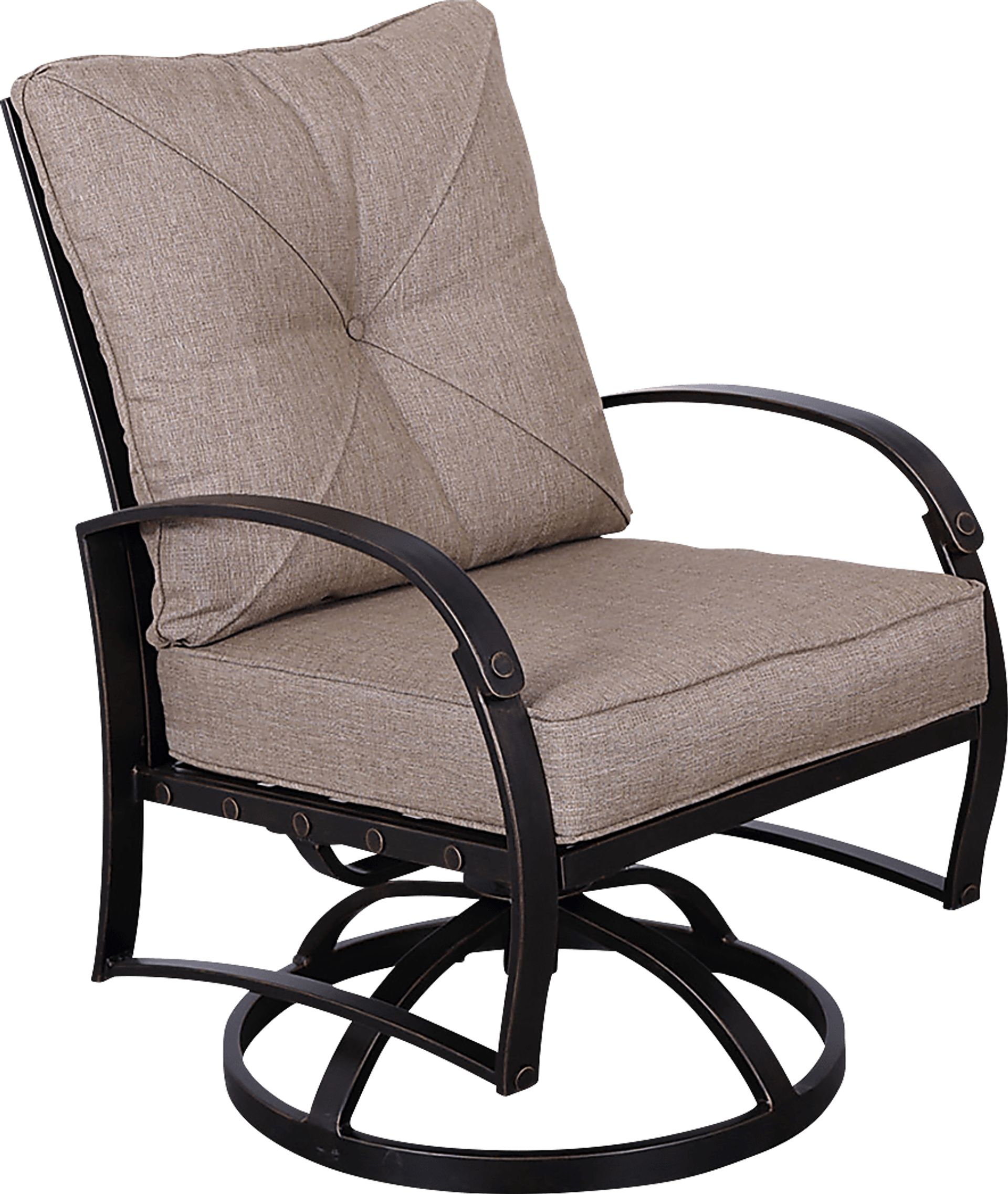 Outdoor Fanchon Beige Swivel Side Chair, Set of 2 - Image 3