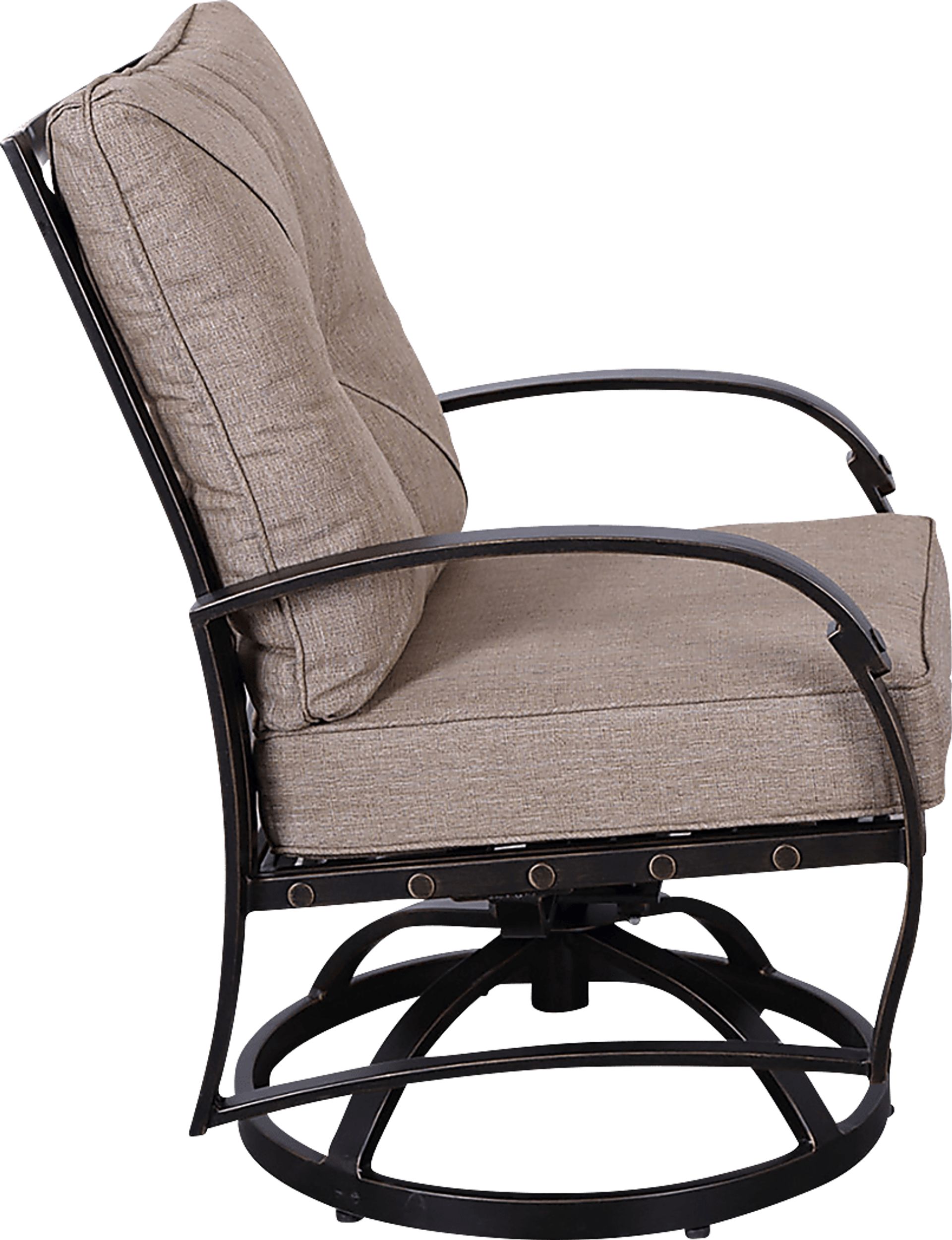 Outdoor Fanchon Beige Swivel Side Chair, Set of 2 - Image 4