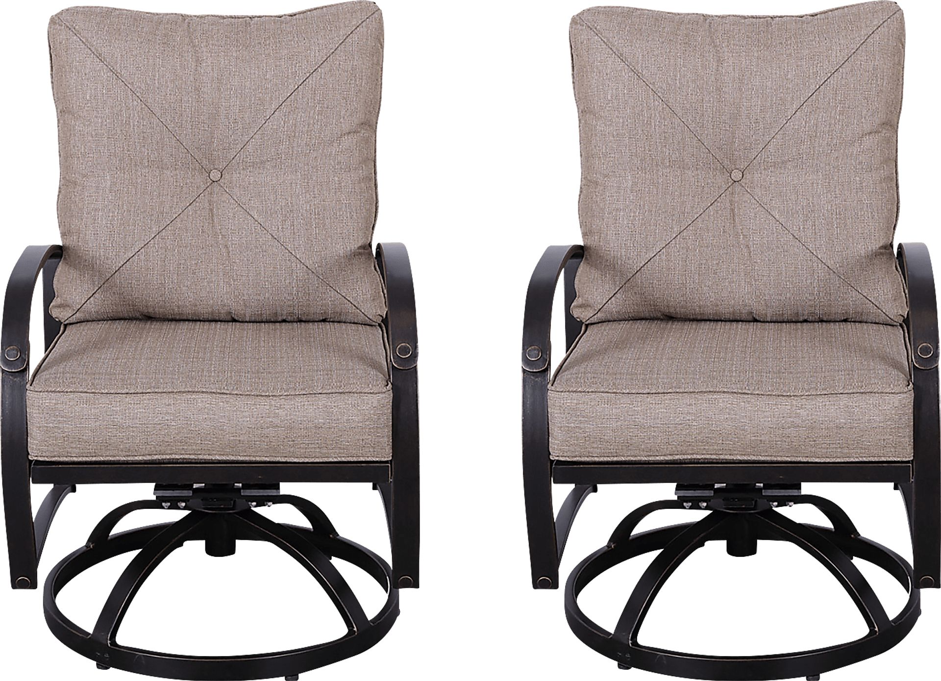 Outdoor Fanchon Beige Swivel Side Chair, Set of 2 - Image 1