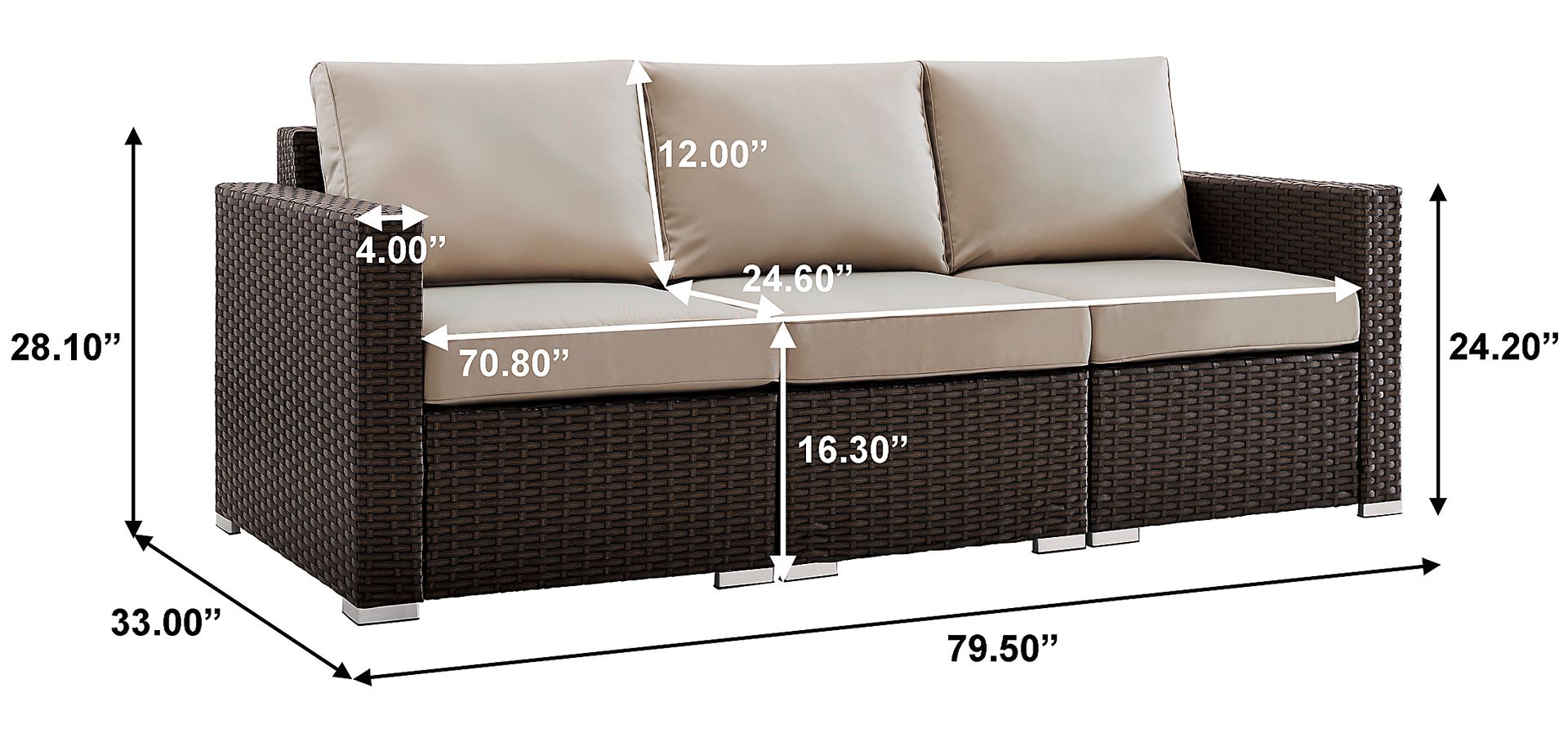 Gladway Brown 4 Pc Outdoor Seating Set - Image 15