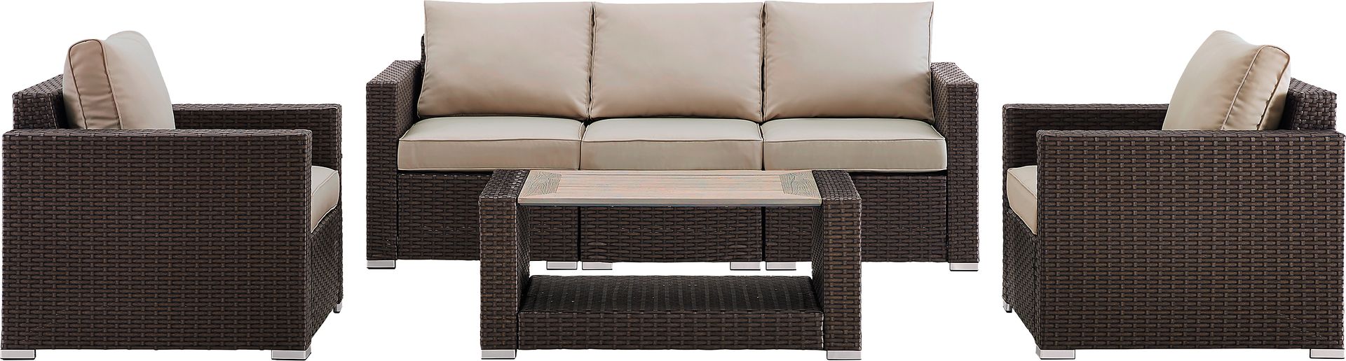 Gladway Brown 4 Pc Outdoor Seating Set - Image 1