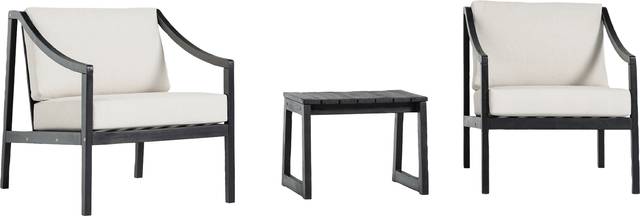 Outdoor Guilmere Black 3pc Chat Set - Thumbnail - Image 4