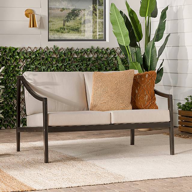 Outdoor Guilmere Black Loveseat - Thumbnail - Image 3