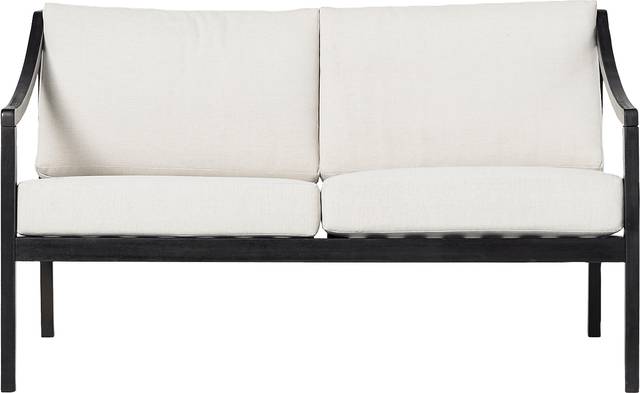 Outdoor Guilmere Black Loveseat - Thumbnail - Image 1