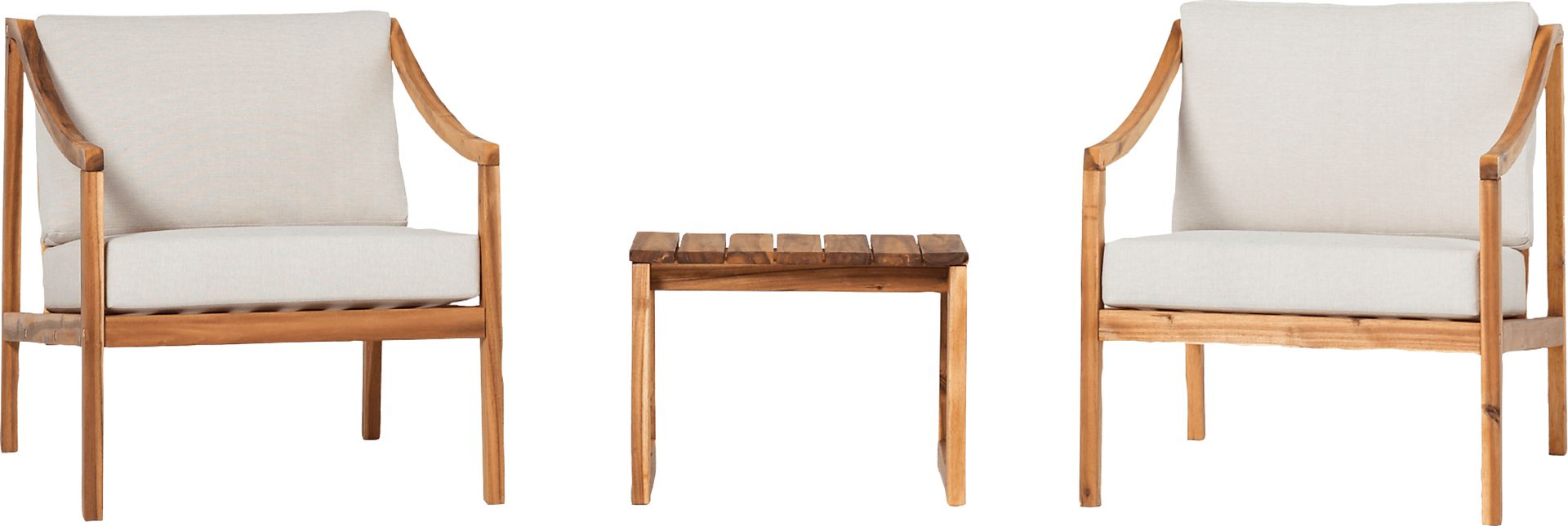 Outdoor Guilmere Natural 3pc Chat Set - Image 1
