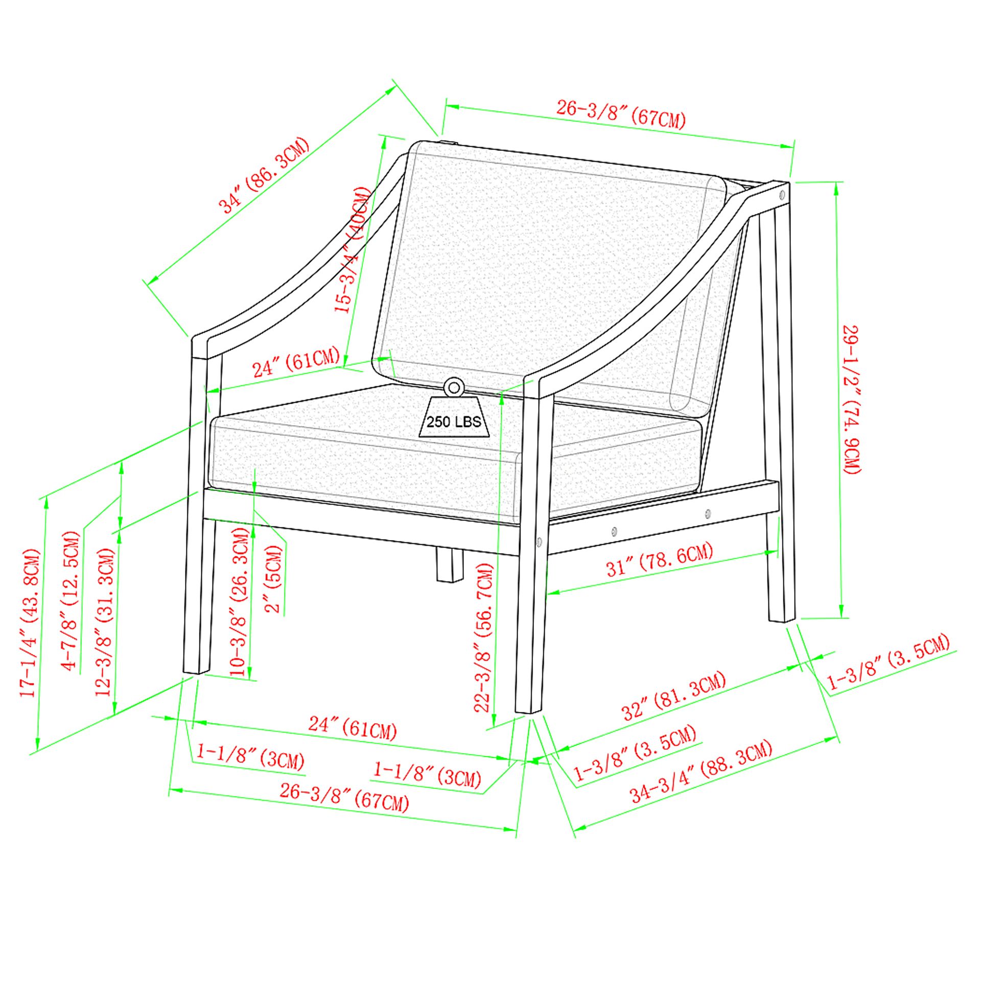 Outdoor Guilmere Natural Accent Chair - Image 7