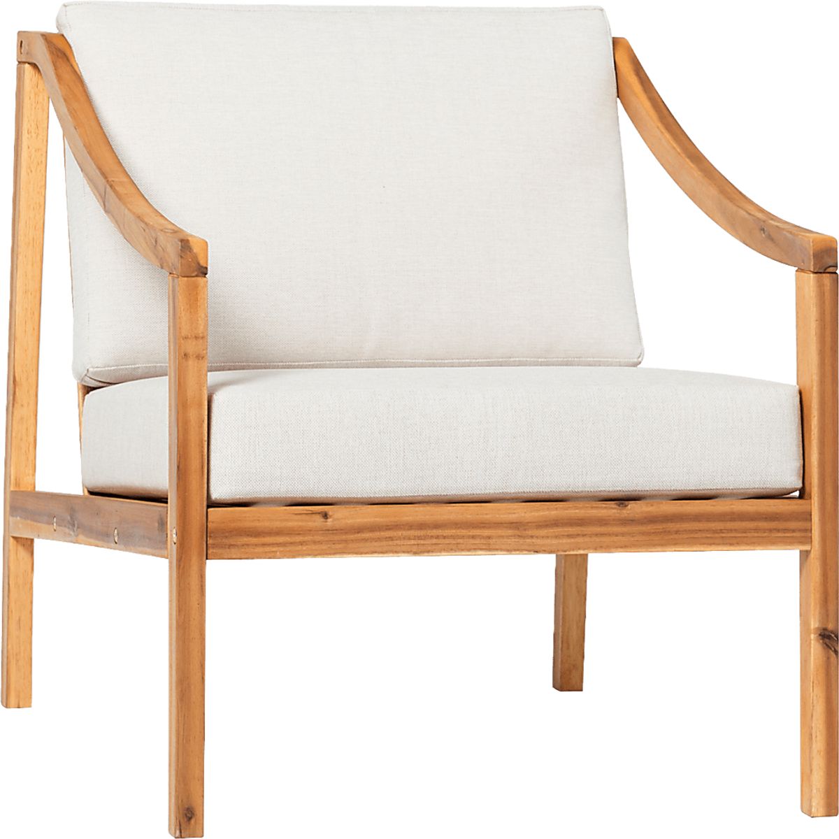 Guilmere Natural Light Wood Acacia,Olefin Fabric Outdoor Accent Chair