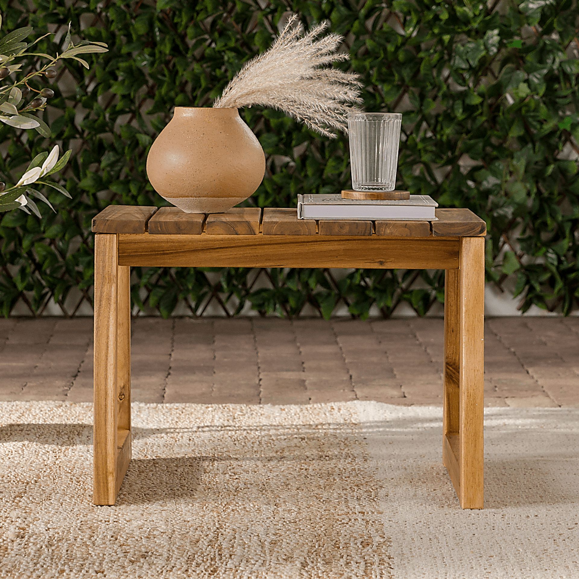 Outdoor Guilmere Natural End Table - Image 2