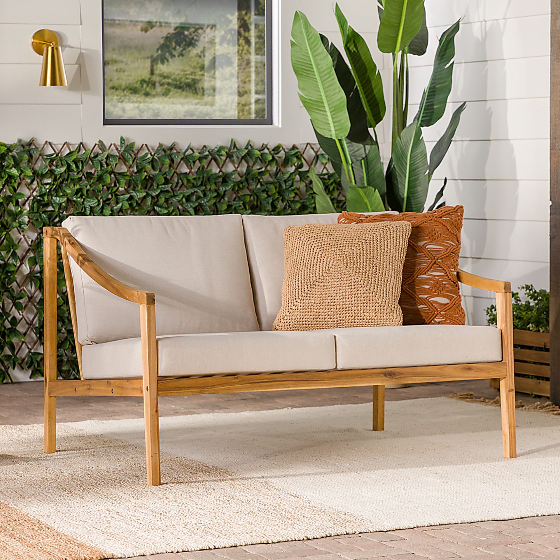 Outdoor Guilmere Natural Loveseat - Image 3