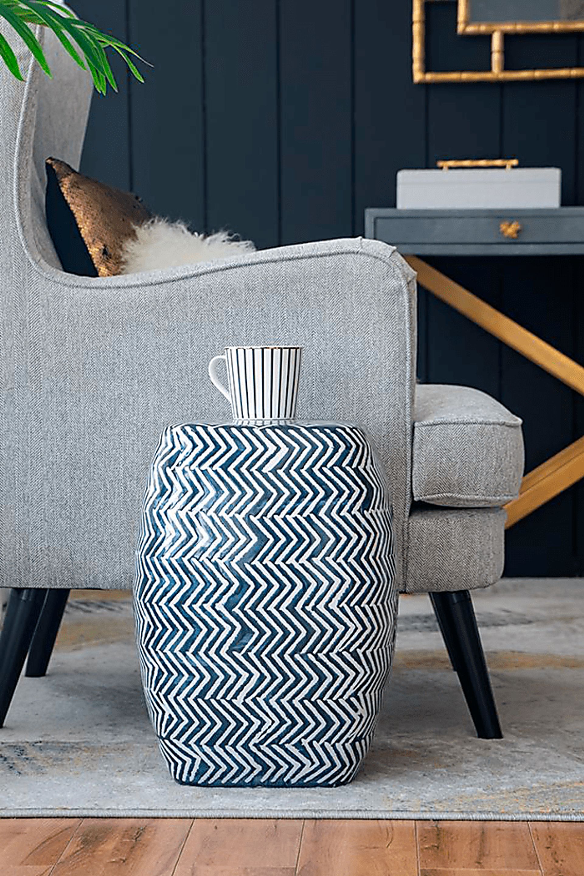 Outdoor Gunton Blue Stool - Image 12