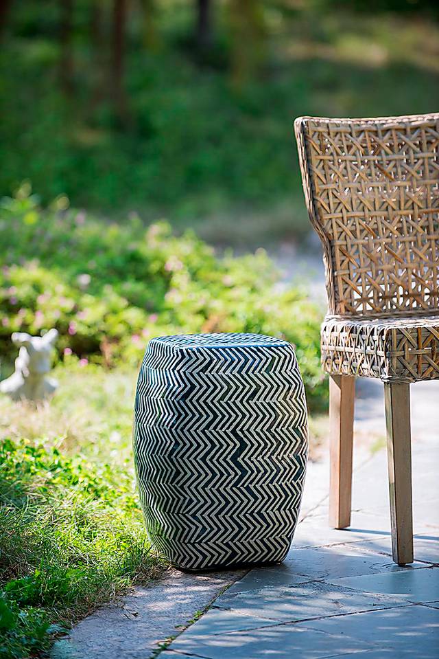 Outdoor Gunton Blue Stool - Thumbnail - Image 15