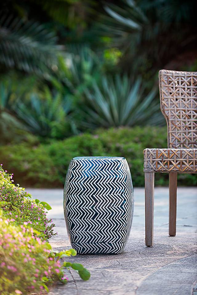 Outdoor Gunton Blue Stool - Thumbnail - Image 16