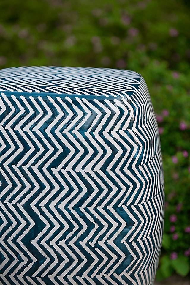 Outdoor Gunton Blue Stool - Thumbnail - Image 17